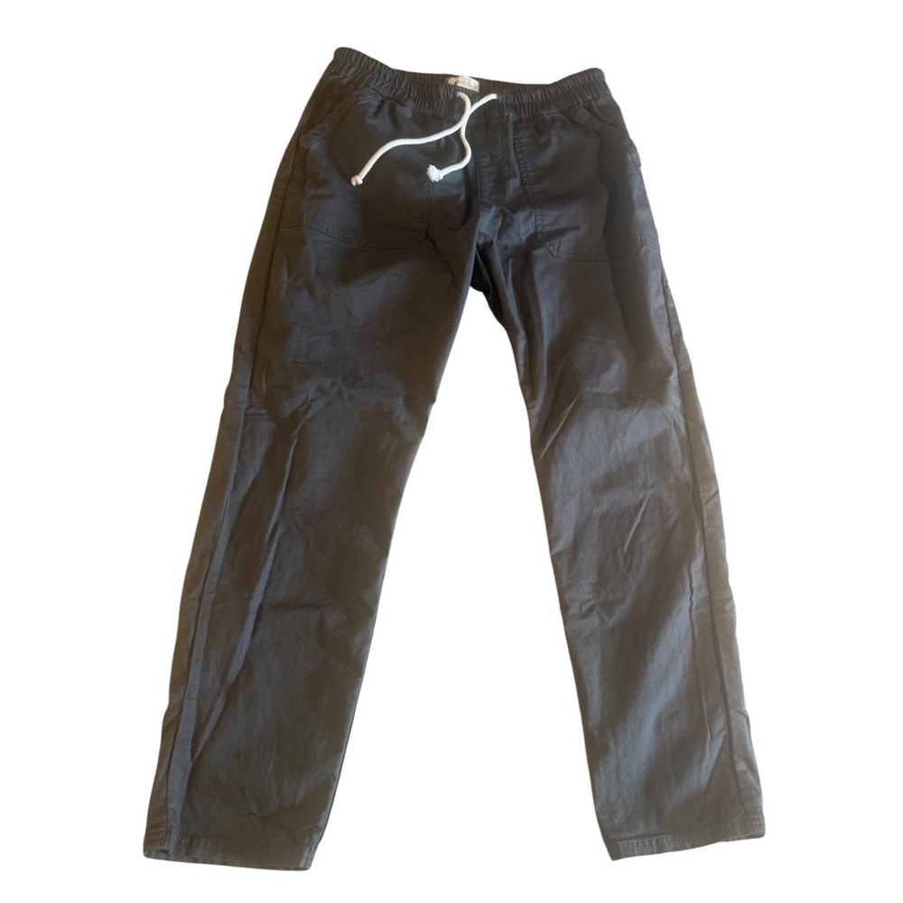Pact Organic Cotton Drawstring Pants Charcoal Grey Mens Size Medium Straight Leg